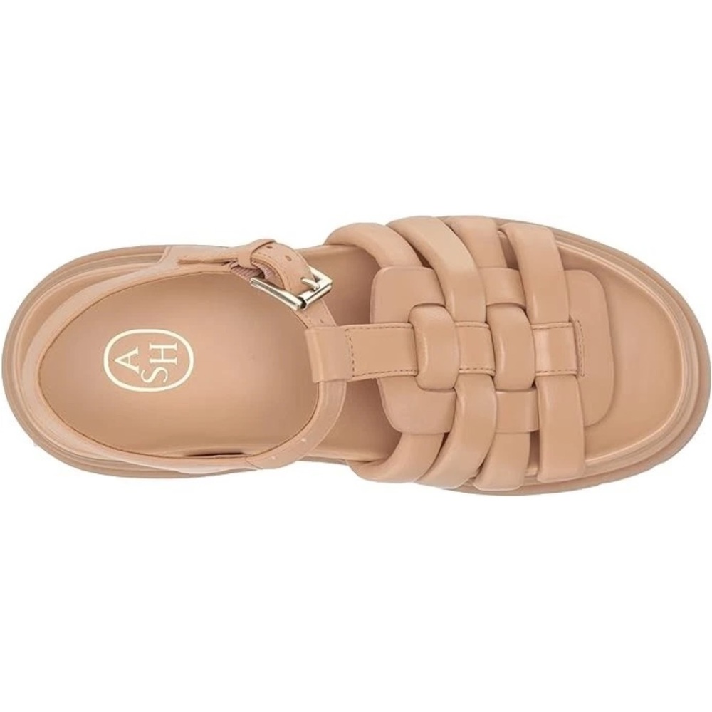 ASH Sirena Platform Sandal Nude Leather Platform Buckle Woven Rubber Sole 36 - Picture 2 of 8